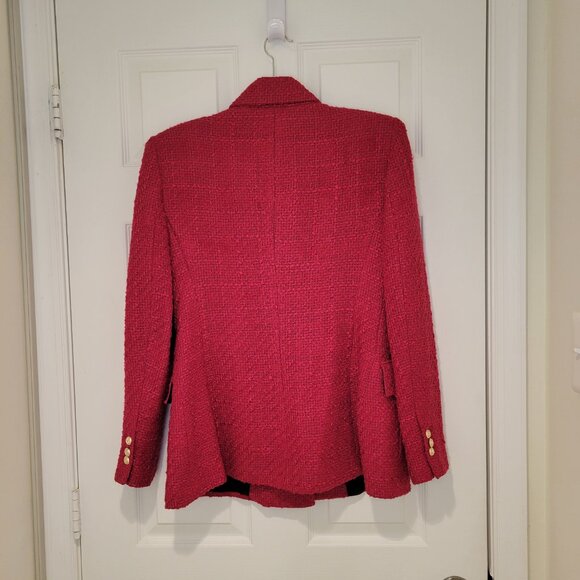ZARA TWEED DOUBLE-BREASTED BLAZER SZ L - Picture 7 of 11